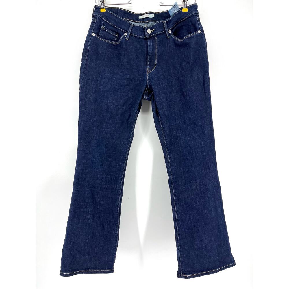 Levi's blue dark wash classic bootcut stretch jeans (12S)‎